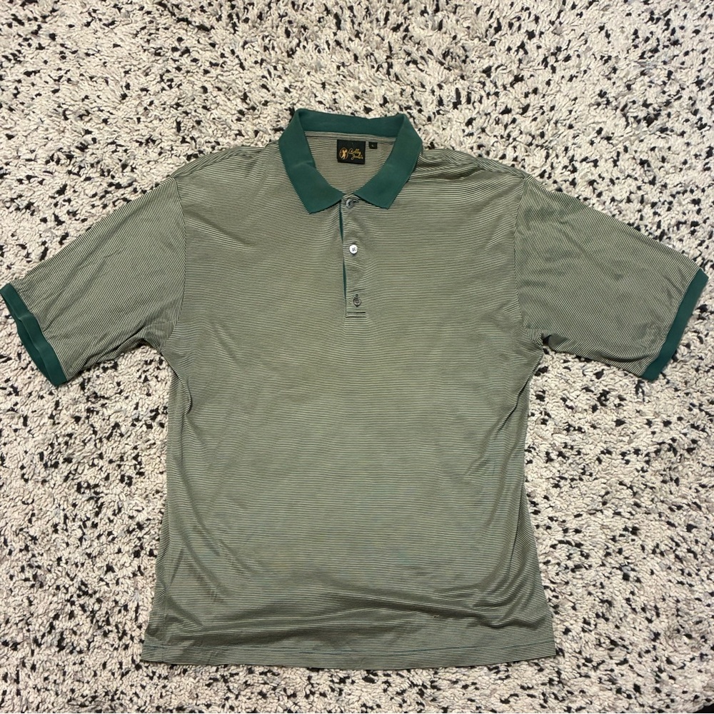 Vintage Bobby Jones Men’s Green Striped Golf Shirt - SIZE L